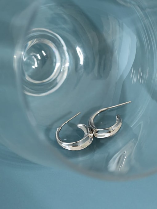 DAKA 925 Sterling Silver Irregular Minimalist Stud Earring 1