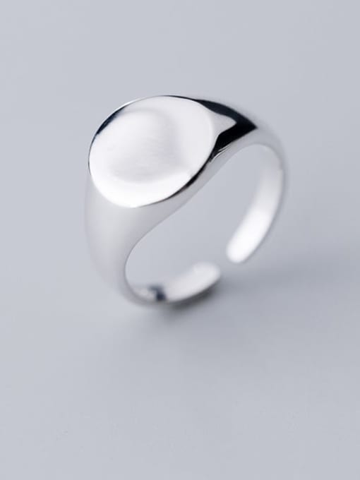 Rosh 925 Sterling Silver Smooth Round Minimalist Free Size Ring 0