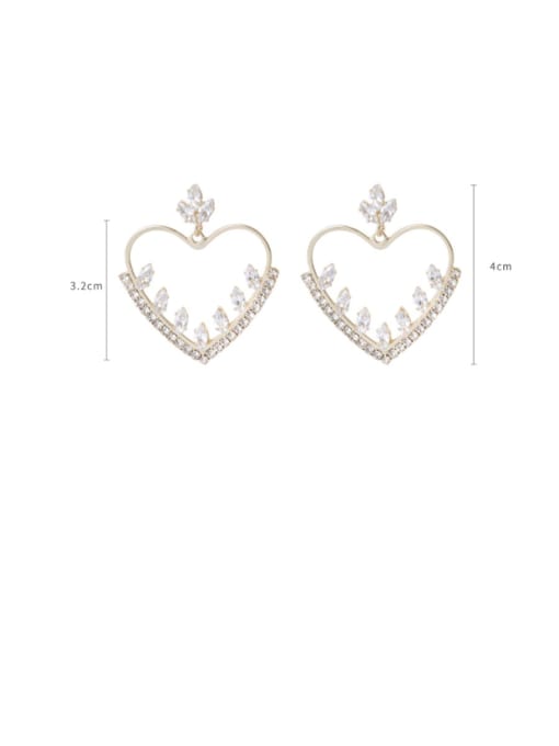 Girlhood Alloy With Imitation Gold Plated Fashion Heart Drop Earrings 2
