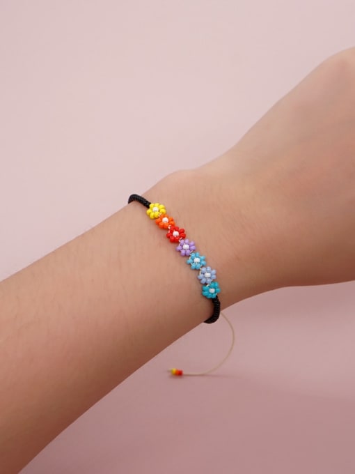 Roxi Zinc Alloy Miyuki Millet Bead Multi Color Flower Bohemia Adjustable Bracelet 1