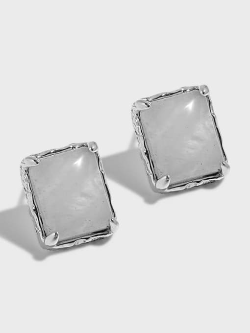 DAKA 925 Sterling Silver Crystal Geometric Vintage Stud Earring 2