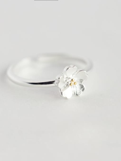 Ring 925 Sterling Silver Flower Minimalist Necklace