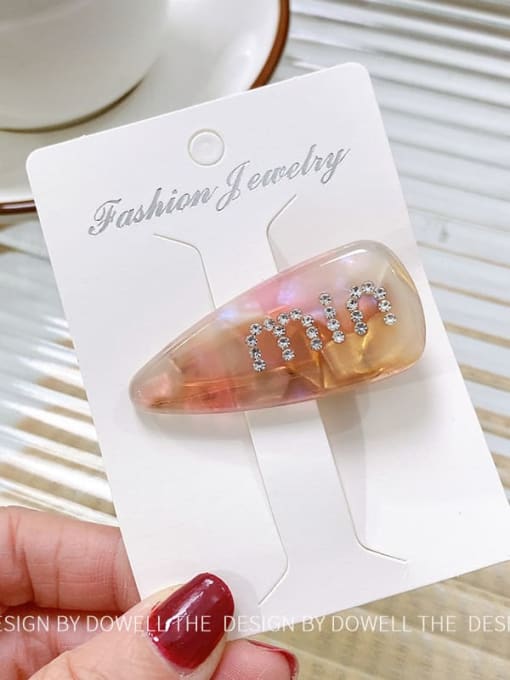 Colorful Pink Small Cellulose Acetate Minimalist Water Drop Alloy Multi Color Hair Barrette