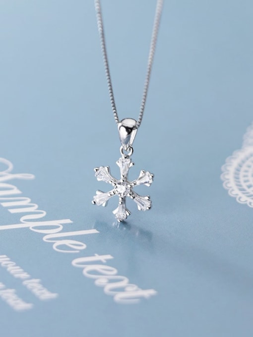 Rosh 925 Sterling Silver Snowflake Diamond Pendant  (no chain) 0