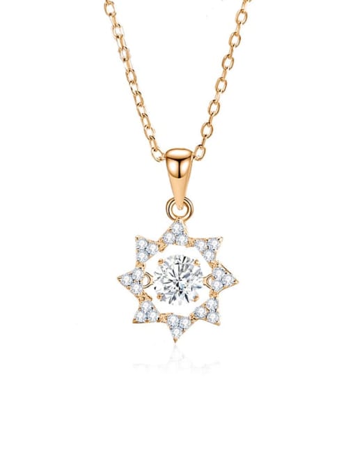 BC-Swarovski Elements 925 Sterling Silver Moissanite Eight- Pointed Star Dainty Necklace 2