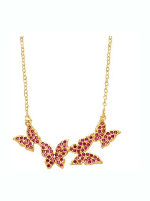 CC Brass Cubic Zirconia Butterfly Hip Hop Necklace 2