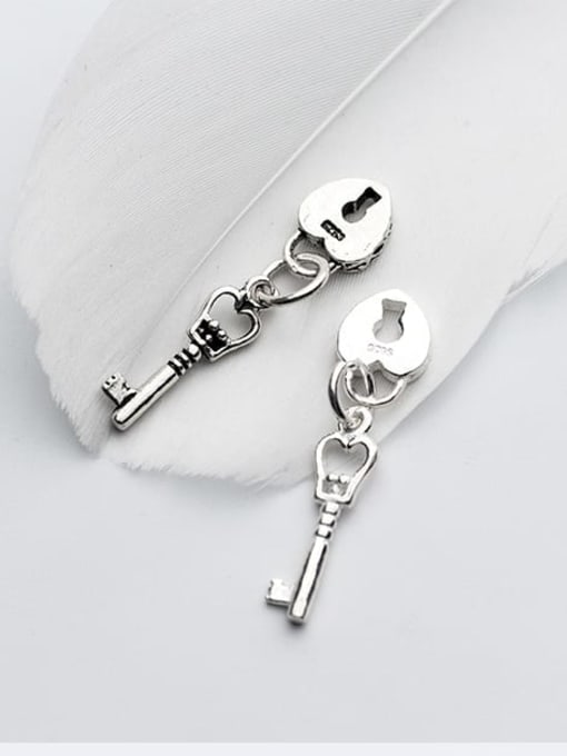 FAN 925 Sterling Silver With Personality Couple Key Lock pendant DIY Accessories 2