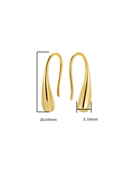 XBOX 925 Sterling Silver Water Drop Minimalist Hook Earring 3