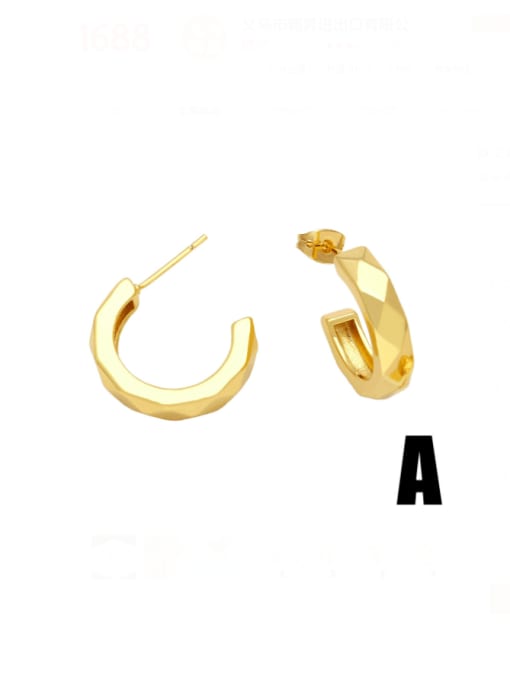 CC Brass Geometric Minimalist Stud Earring 2