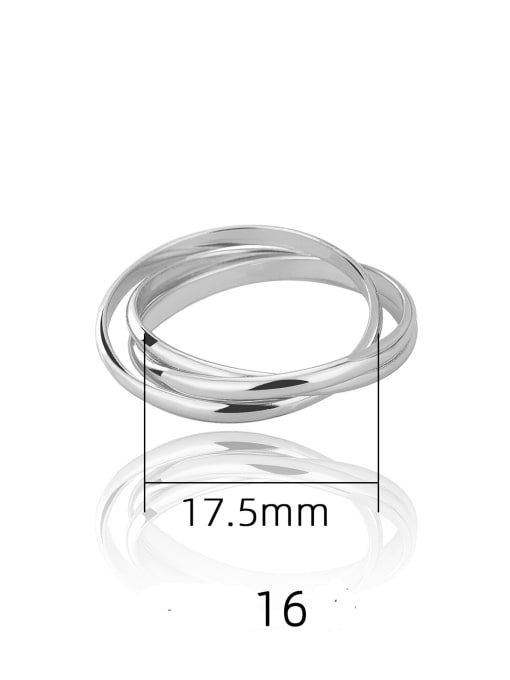 Silver HK 16 925 Sterling Silver Geometric Minimalist Stackable Ring