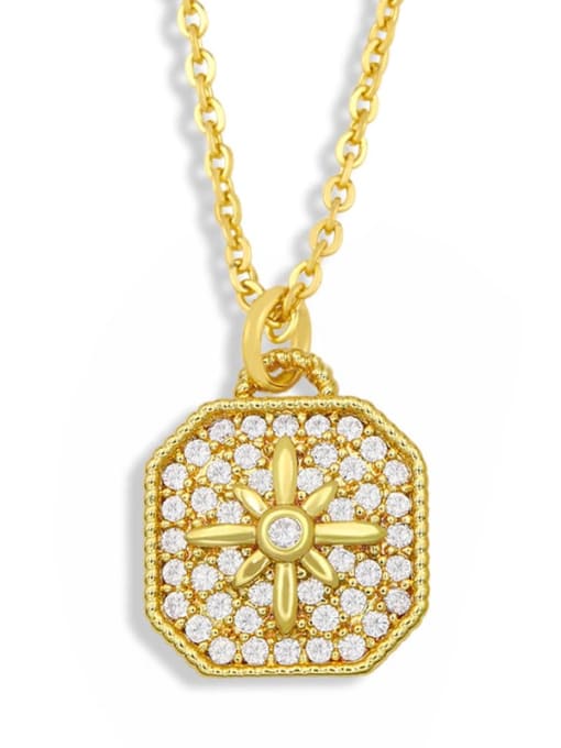 CC Brass Cubic Zirconia Star Vintage geometry pendant Necklace 1