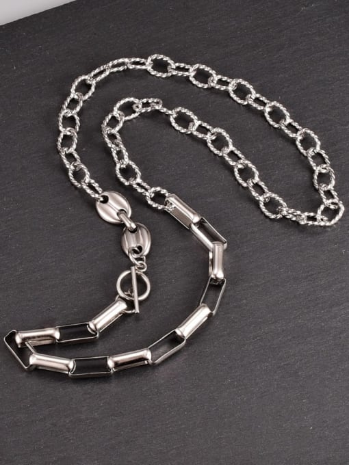 A TEEM Titanium Steel Geometric Hip Hop Necklace