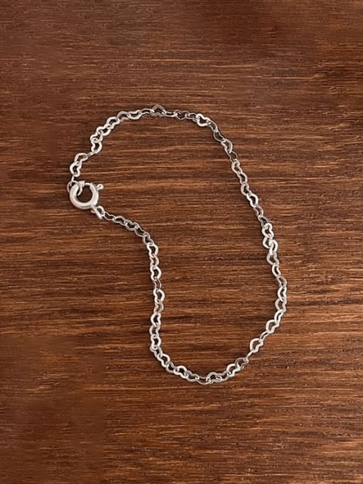 Boomer Cat 925 Sterling Silver Geometric Chain Minimalist Link Bracelet 0