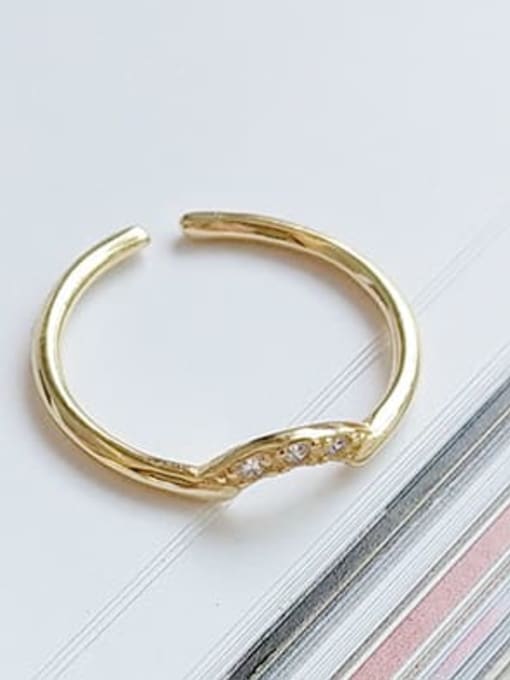 Zircon ring J 658 925 Sterling Silver Imitation Pearl  Irregular Minimalist Free Size Midi Ring