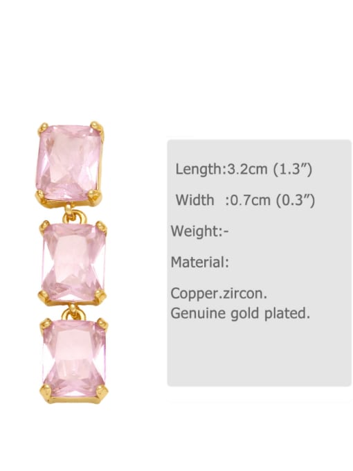 CC Brass Cubic Zirconia Geometric Luxury Cluster Earring 2