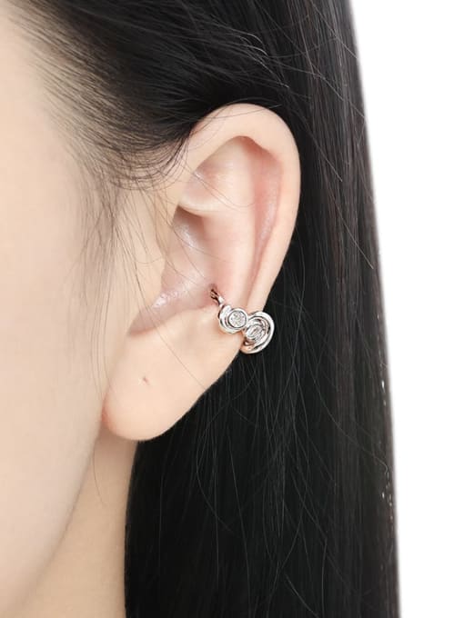DAKA 925 Sterling Silver Cubic Zirconia Irregular Minimalist Stud Earring 1