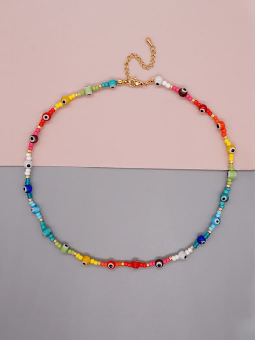 Roxi Miyuki Millet Bead Multi Color Evil Eye Bohemia Handmade Beaded Necklace 2