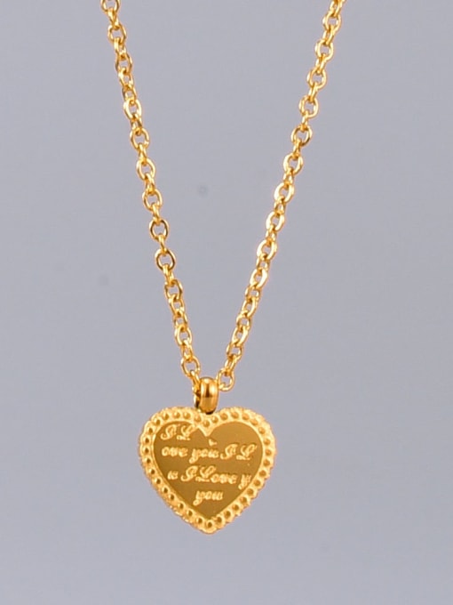 A TEEM Titanium Heart letter Minimalist Necklace
