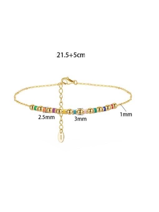 14K gold foot chain, weighing  1.95g 925 Sterling Silver Geometric Minimalist Anklet