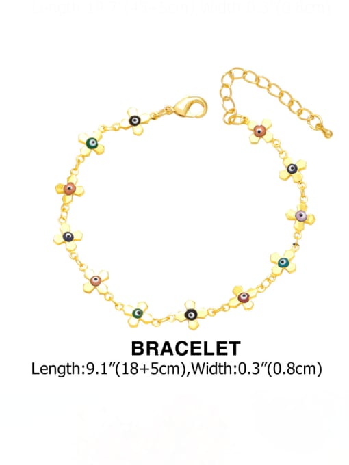 CC Brass Enamel Vintage Evil Eye Bracelet and Necklace Set 3
