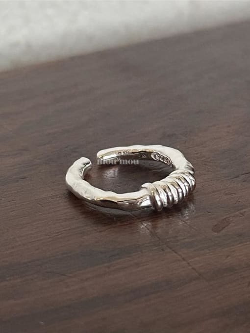 Twisted rope ring J1945 925 Sterling Silver Irregular Vintage Band Ring