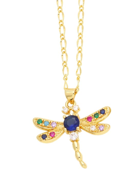 A Brass Cubic Zirconia Butterfly Trend Necklace