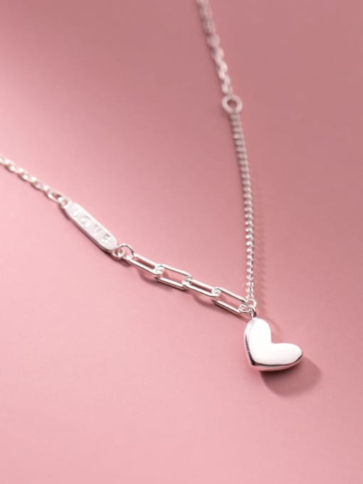 Rosh 925 Sterling Silver Heart Minimalist Necklace
