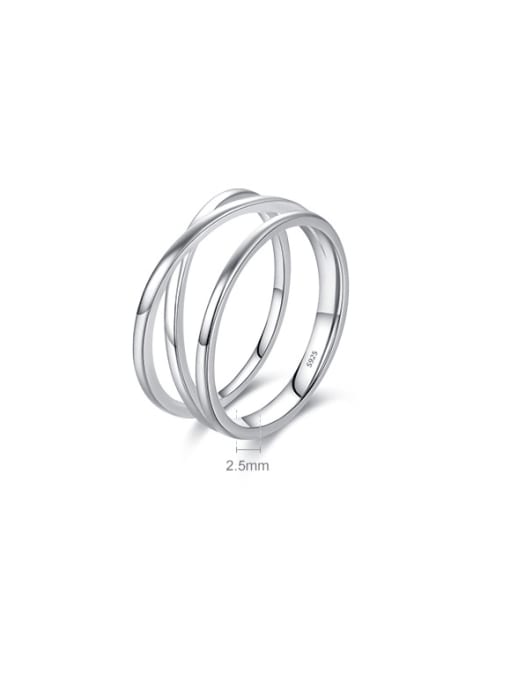 MODN 925 Sterling Silver Geometric Minimalist Stackable Ring 2