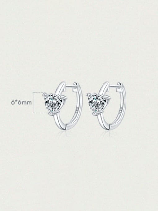 MODN 925 Sterling Silver Cubic Zirconia Heart Dainty Huggie Earring 3