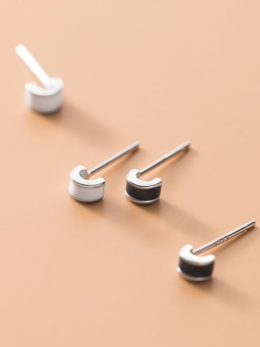 Rosh 925 Sterling Silver Enamel Geometric Minimalist Stud Earring 0