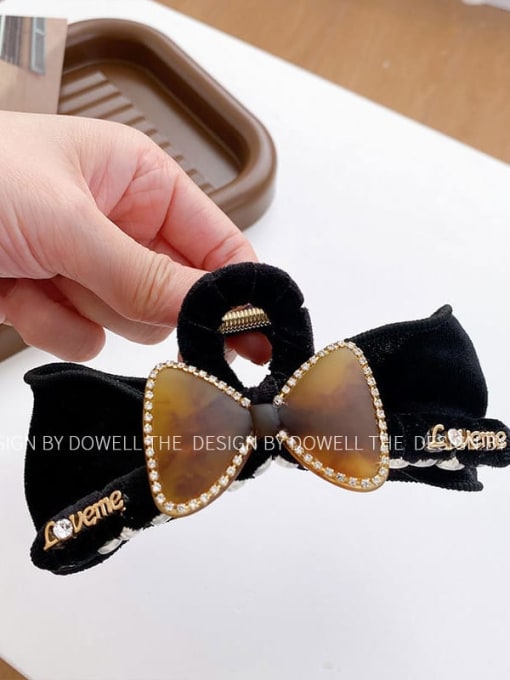 Black Bowknot Alloy Fabric Trend Bowknot  Jaw Hair Claw