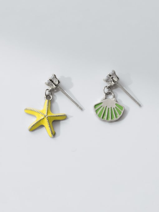 Rosh 925 Sterling Silver Enamel Star Bohemia Drop Earring 2