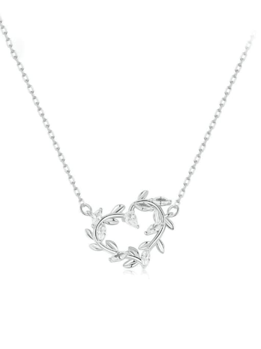 Jare 925 Sterling Silver Cubic Zirconia Heart Minimalist Necklace 0