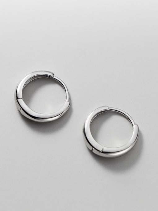 silver 16mm 925 Sterling Silver Geometric Minimalist Huggie Earring