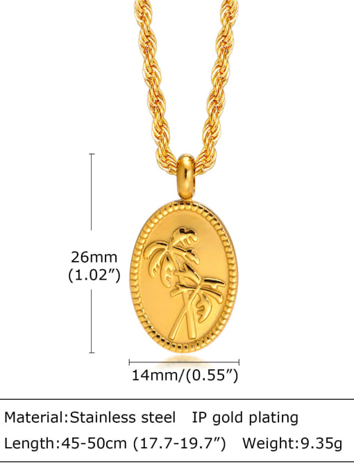 PN 1612 gold chain length 45 +5cm Titanium Steel Geometric Hip Hop Necklace