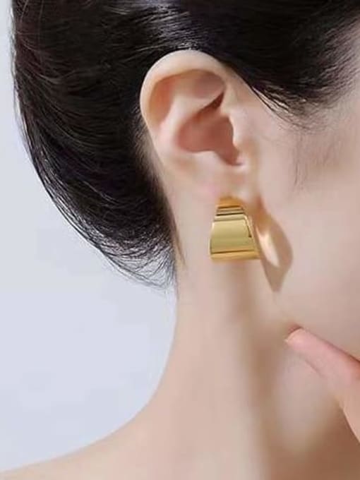A TEEM Titanium Steel Geometric Minimalist Huggie Earring 1