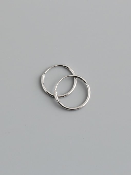12mm (white gold) original small 925 Sterling Silver Round Minimalist Hoop Earring