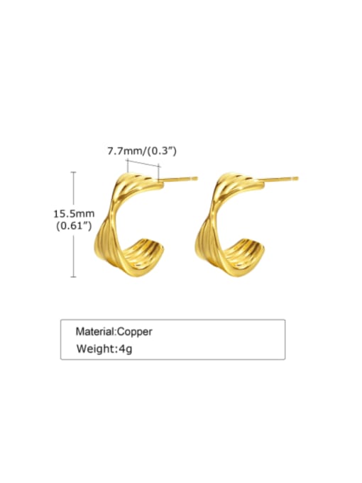 CONG Brass Geometric Minimalist Stud Earring 2