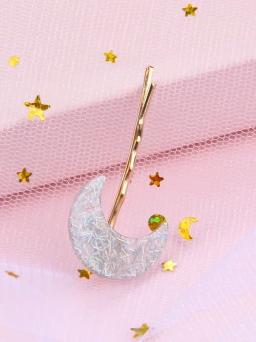 The moon is brilliant and grey Alloy Cellulose Acetate Minimalist Heart Hair Pin