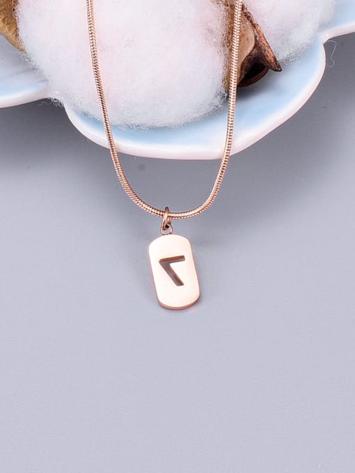 A TEEM Titanium Lucky Number 7 Square Necklace 1