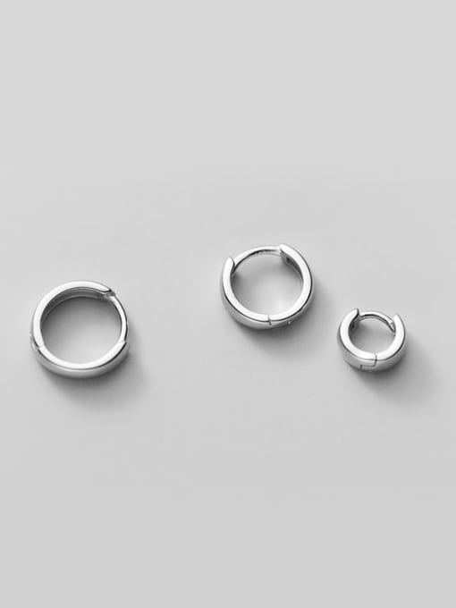 Rosh 925 Sterling Silver Round Minimalist Huggie Earring 2