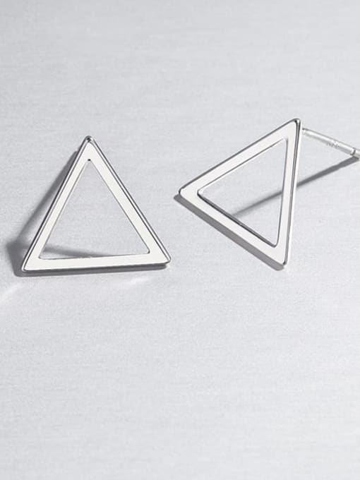 HAHN 925 Sterling Silver Hollow Triangle Minimalist Stud Earring 0