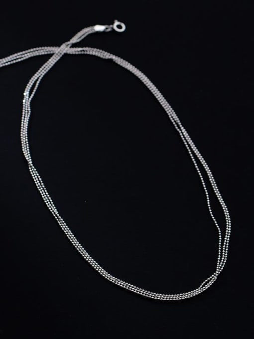 Silver 925 Sterling Silver Geometric Minimalist Multi Strand Necklace