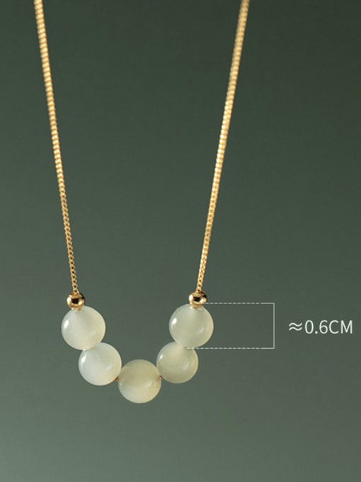 Rosh 925 Sterling Silver Jade Geometric Minimalist Necklace 2