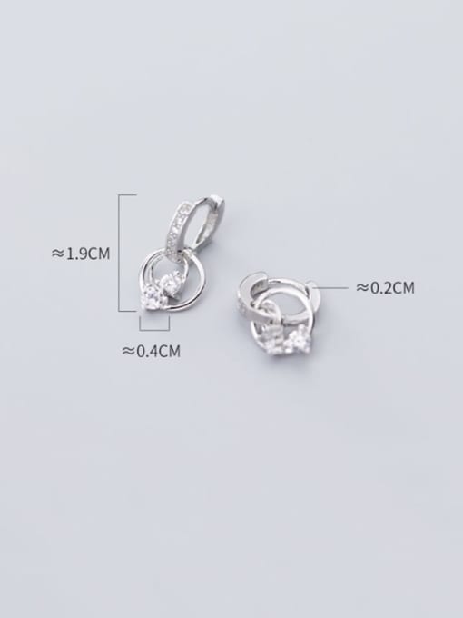 Rosh 925 Sterling Silver Cubic Zirconia Round Classic Huggie Earring 4