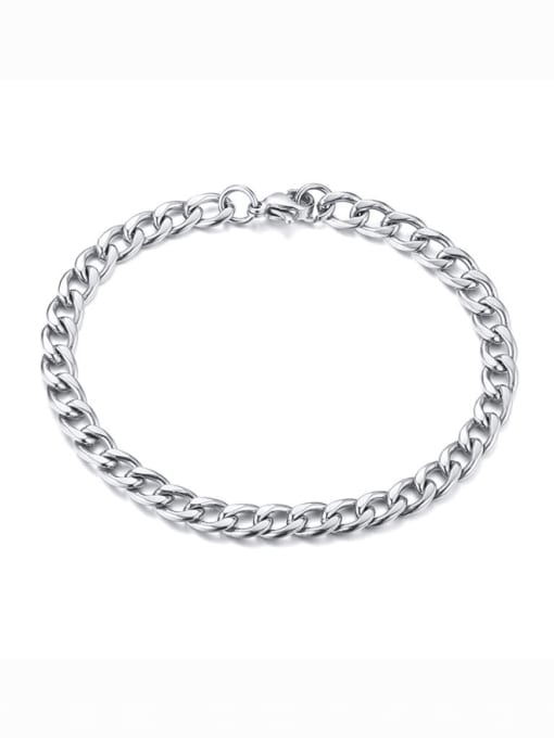 CONG Titanium Steel Hollow Geometric Chain Minimalist Link Bracelet 0