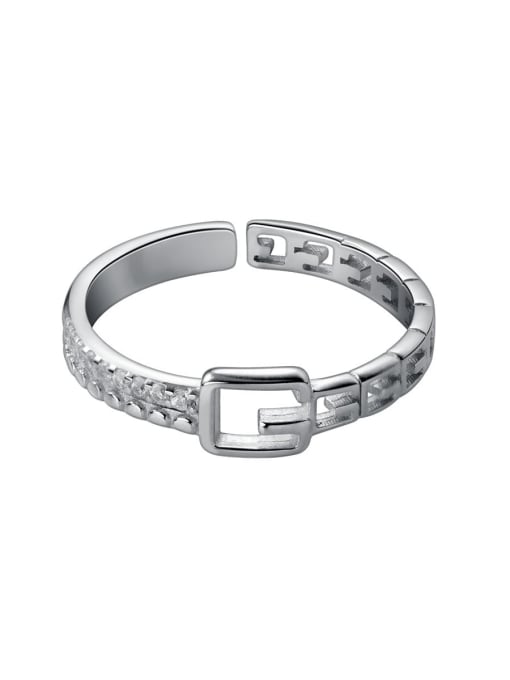 Rosh 925 Sterling Silver Cubic Zirconia Geometric Minimalist Band Ring 4