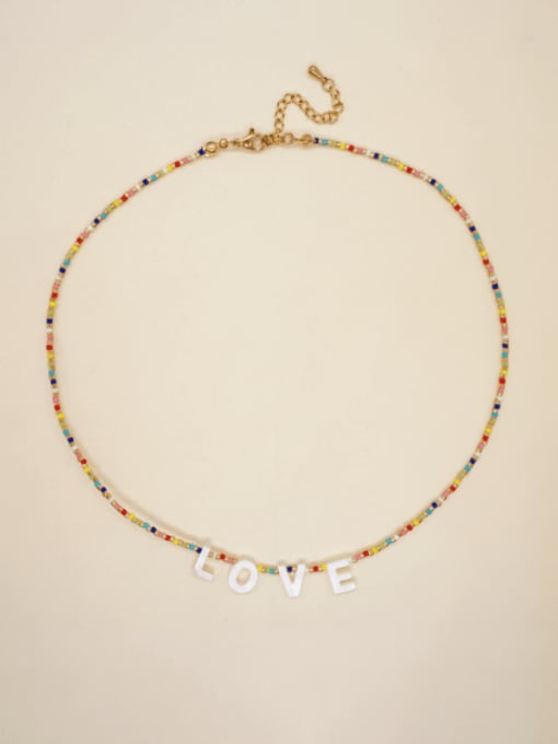 Roxi Miyuki Millet Bead Multi Color Letter Bohemia Handmade Beaded Necklace 3