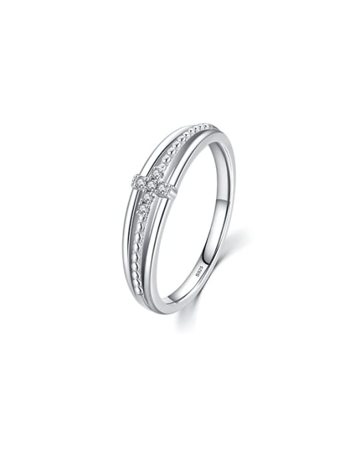 925 Silver 925 Sterling Silver Cubic Zirconia Geometric Minimalist Stackable Ring