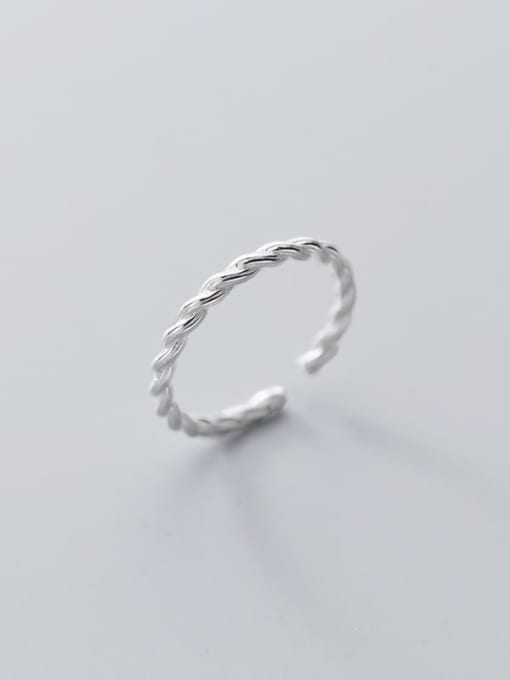 Rosh 925 Sterling Silver Twist   Geometric Minimalist Band Ring 0